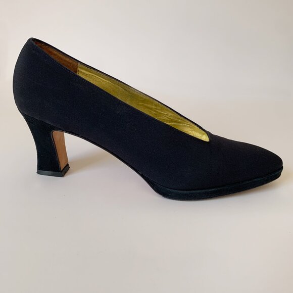 Vintage Paloma Black Pumps Made in Italy | Size 8-1/2 AA - Picture 3 of 9